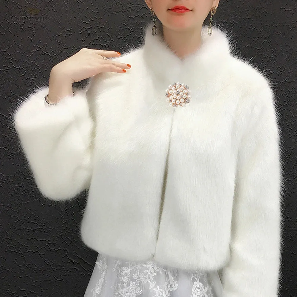 Faux Fur Coat Fur Cape Wedding Bolero Shawl