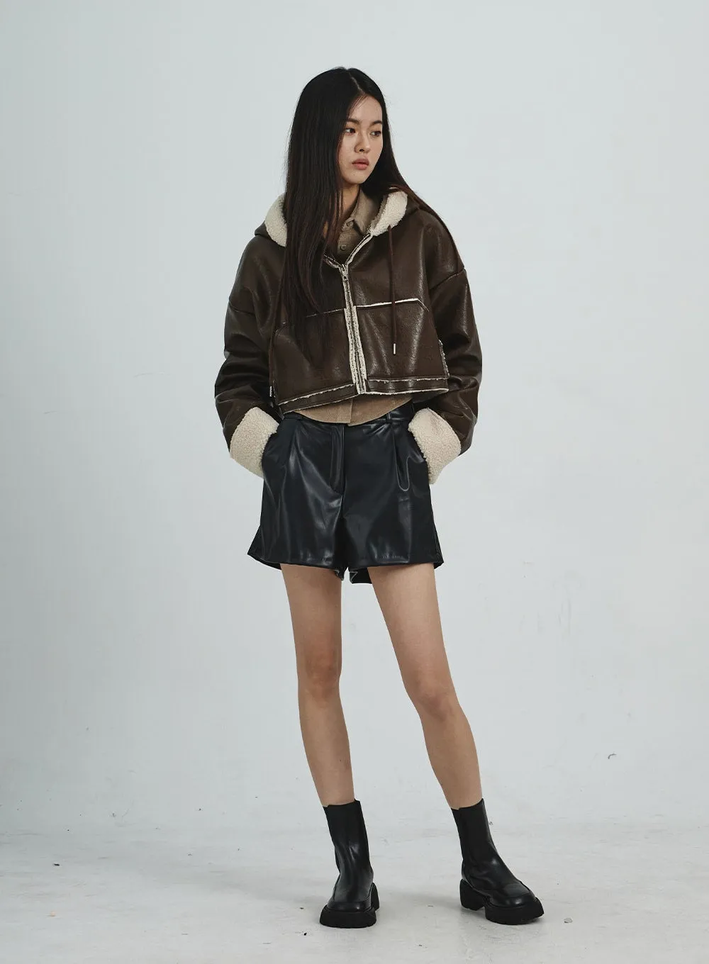 Faux Leather Shorts CD06