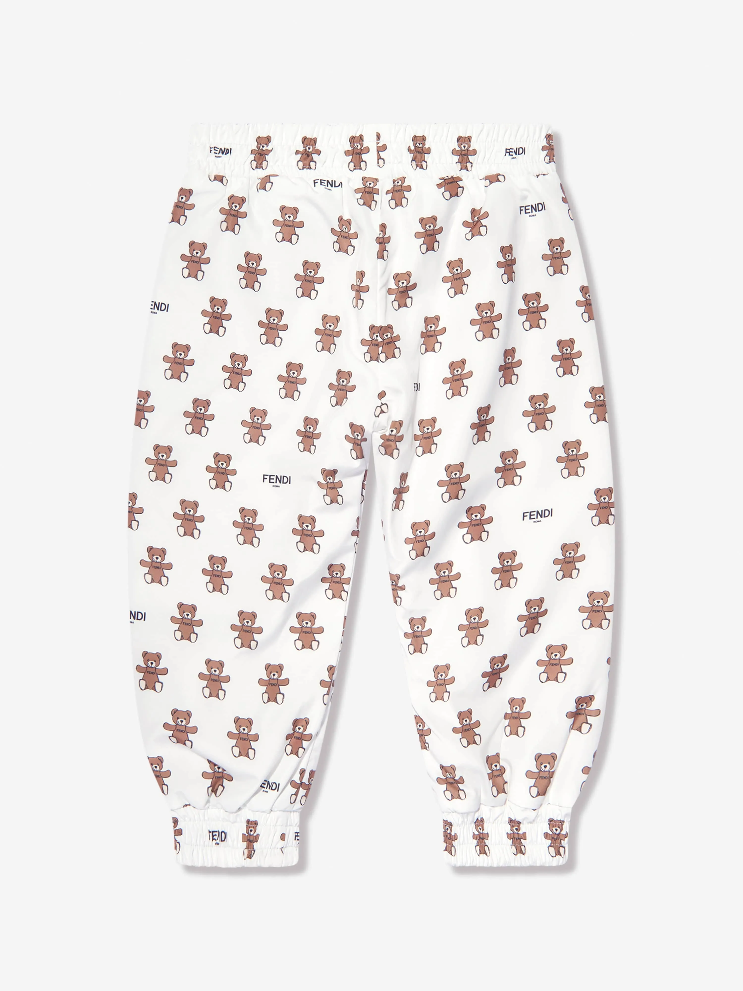 Fendi Baby Bear Logo Reversible Joggers in Ivory