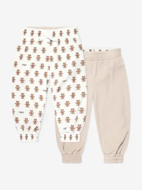 Fendi Baby Bear Logo Reversible Joggers in Ivory