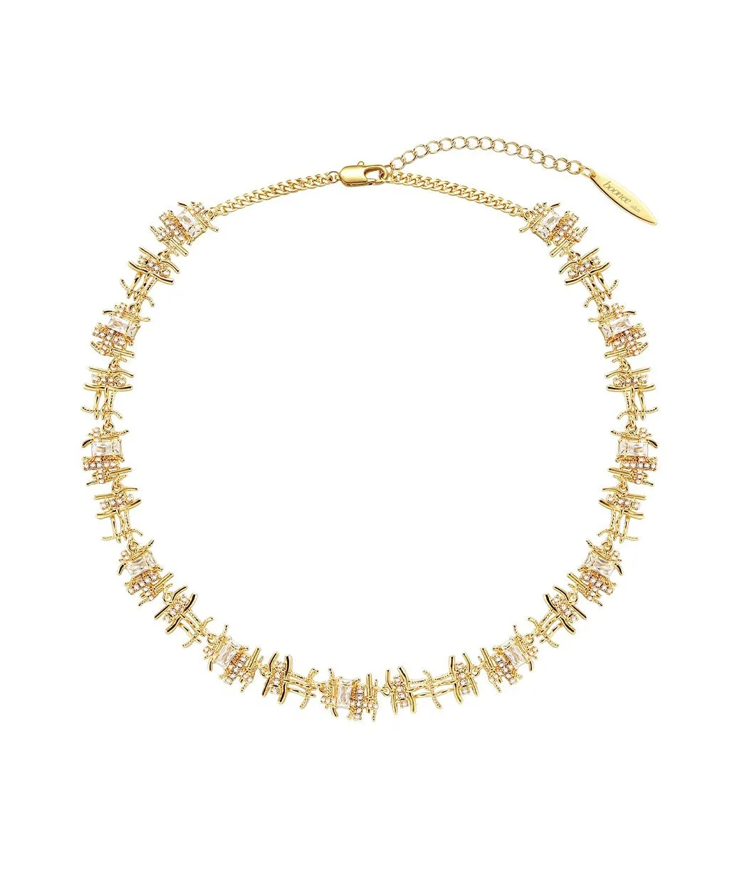 Fine Gold Metal Gem Stone Collar Necklace MM081