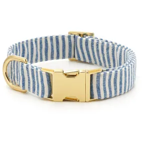 Foggy Dog Lake Blue Stripe Dog Collar