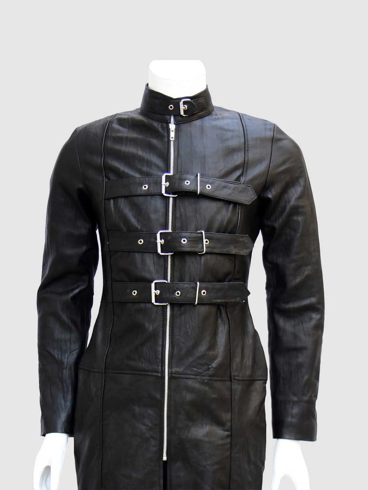 Gothic Leather Trench Coat