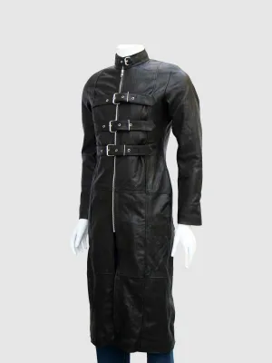 Gothic Leather Trench Coat