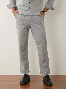 Grey Corduroy-Jacquard Pants