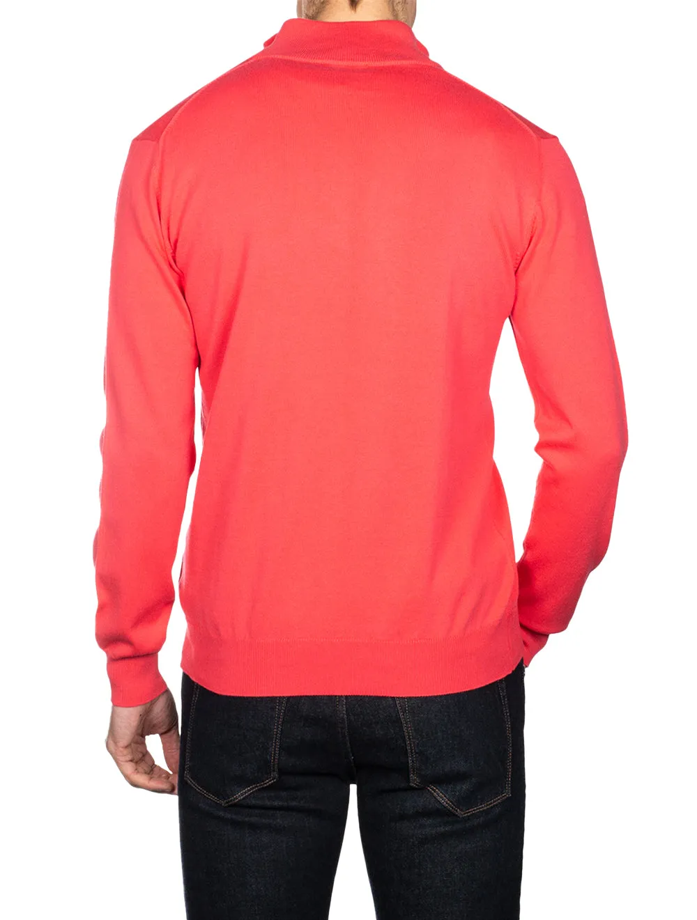 Half Zip Mock Neck Jumper Fuschia