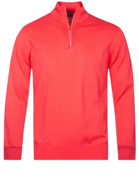 Half Zip Mock Neck Jumper Fuschia