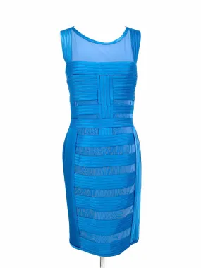 HALSTON HERITAGE Women's Blue Bodycon Stripe Girls Night Out Size 4 Dress