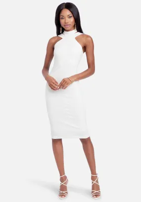 Halterneck Bodycon Midi Dress