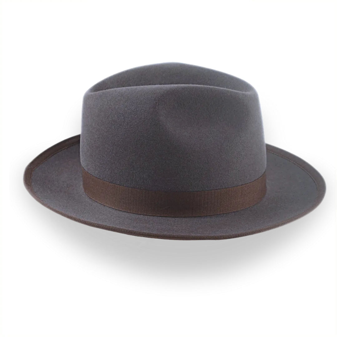 Handcrafted Classic Fedora in Caribou Grey Fur Felt | The Cavalieri