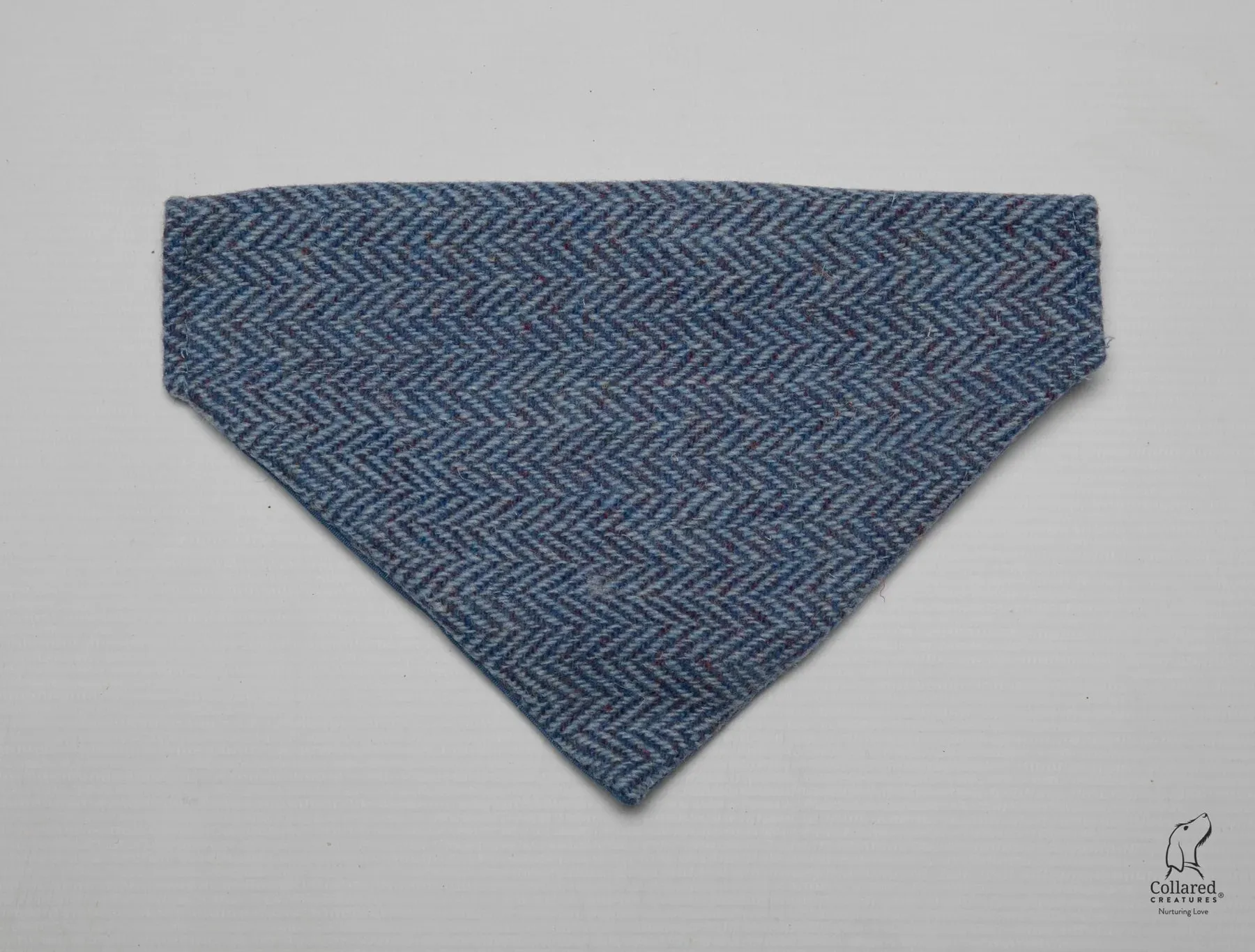 Harris Tweed Blue Herringbone Luxury Dog Collar