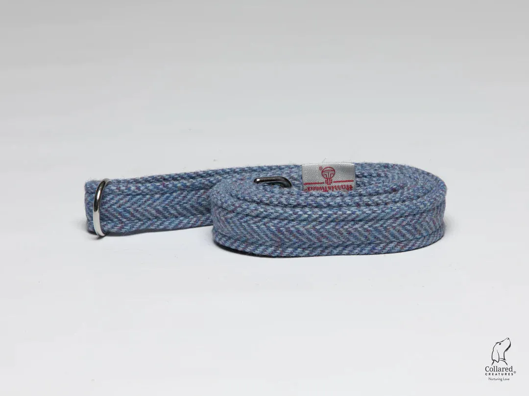 Harris Tweed Blue Herringbone Luxury Dog Collar