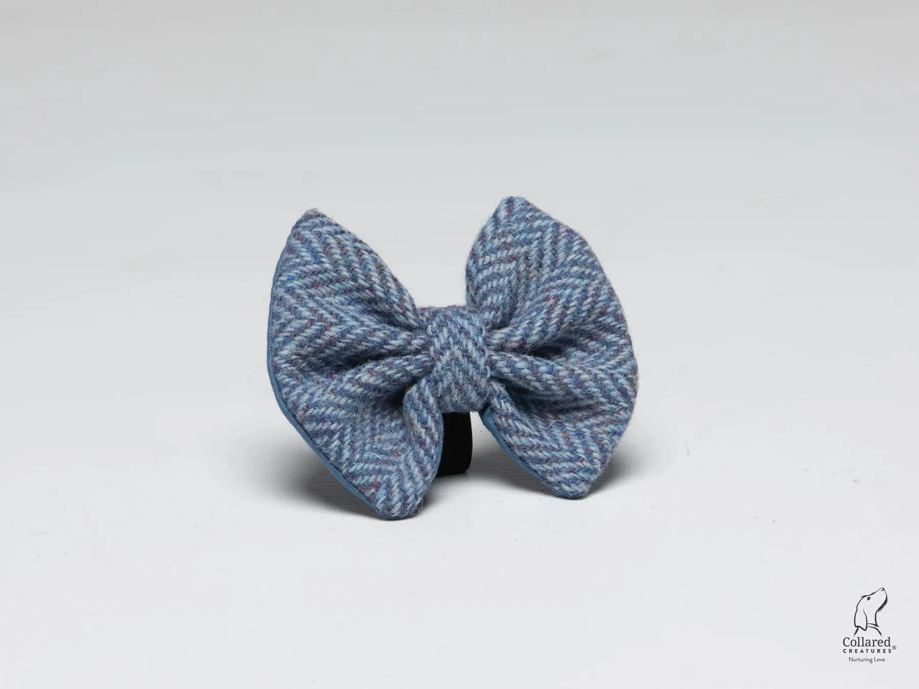 Harris Tweed Blue Herringbone Luxury Dog Collar