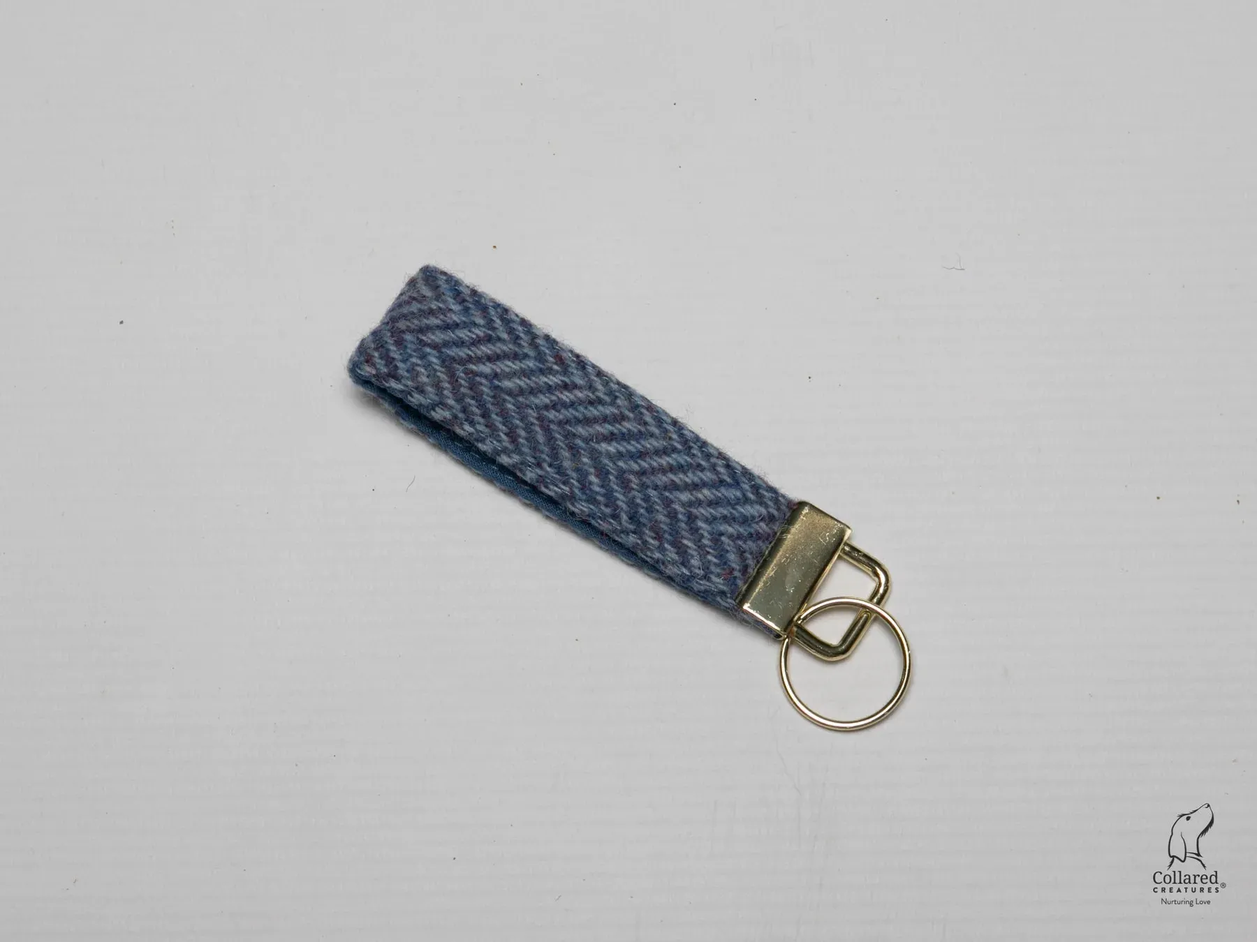 Harris Tweed Blue Herringbone Luxury Dog Collar