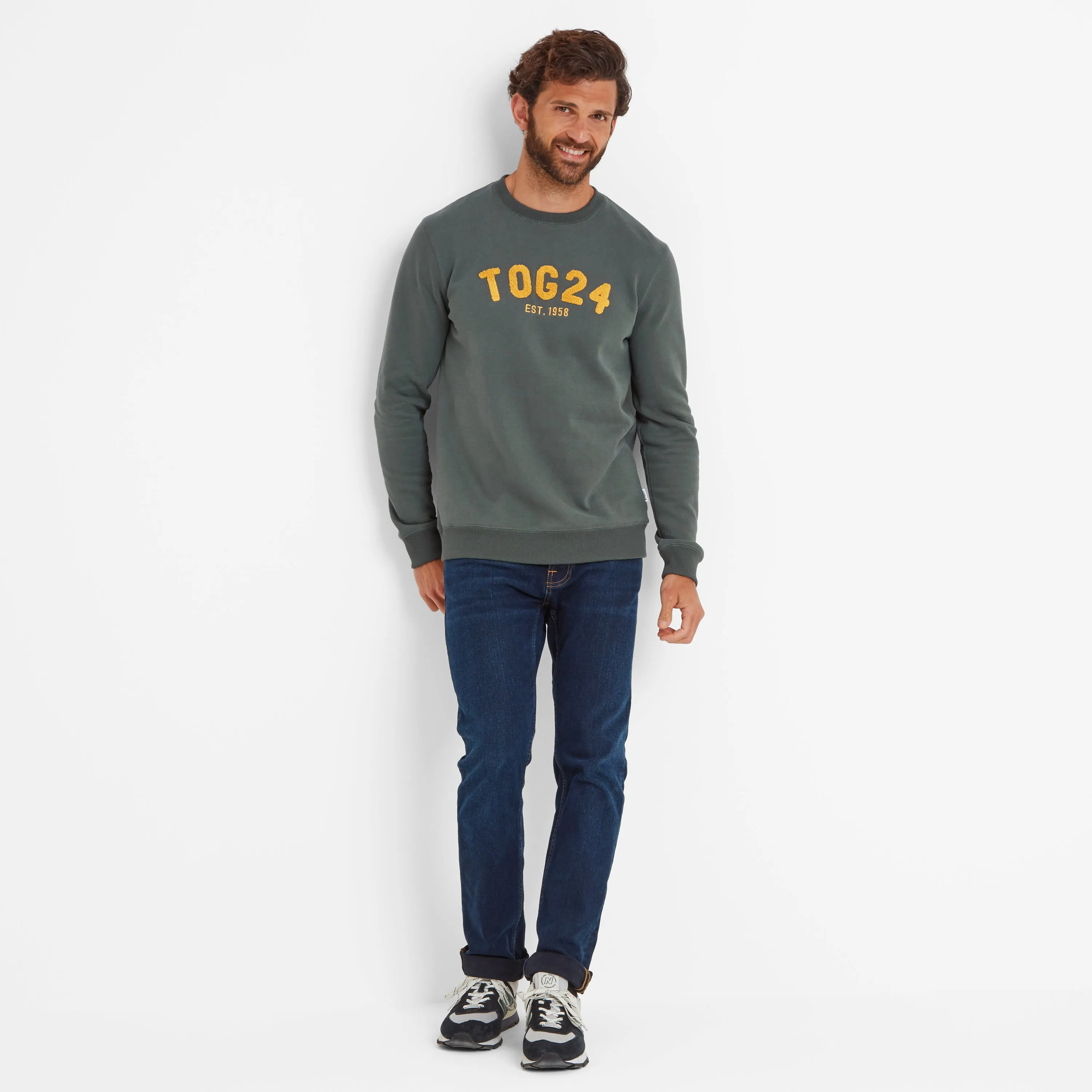 Hawnby Mens Sweat - Pine Green