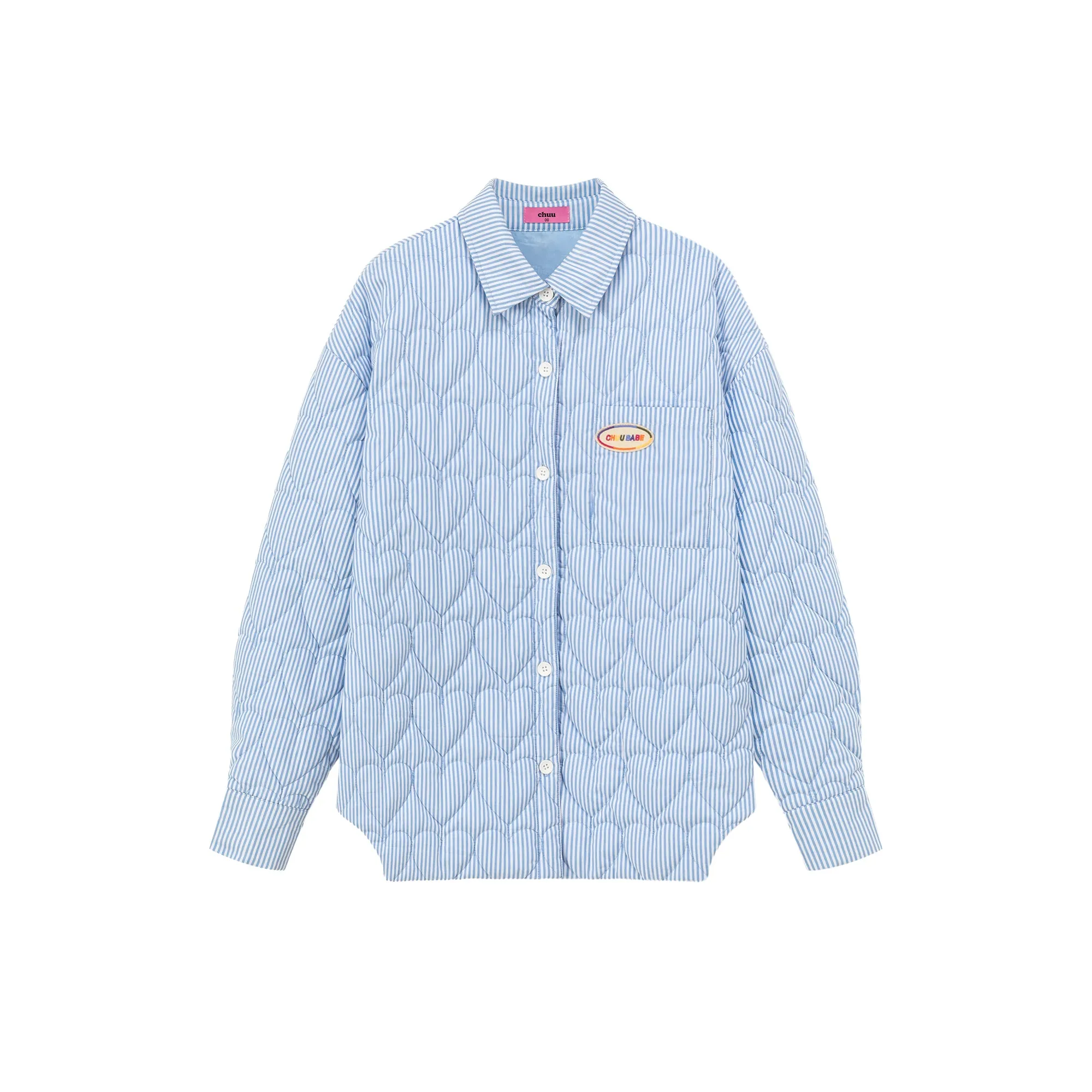 Heart Shirt Quilted Padded Shacket