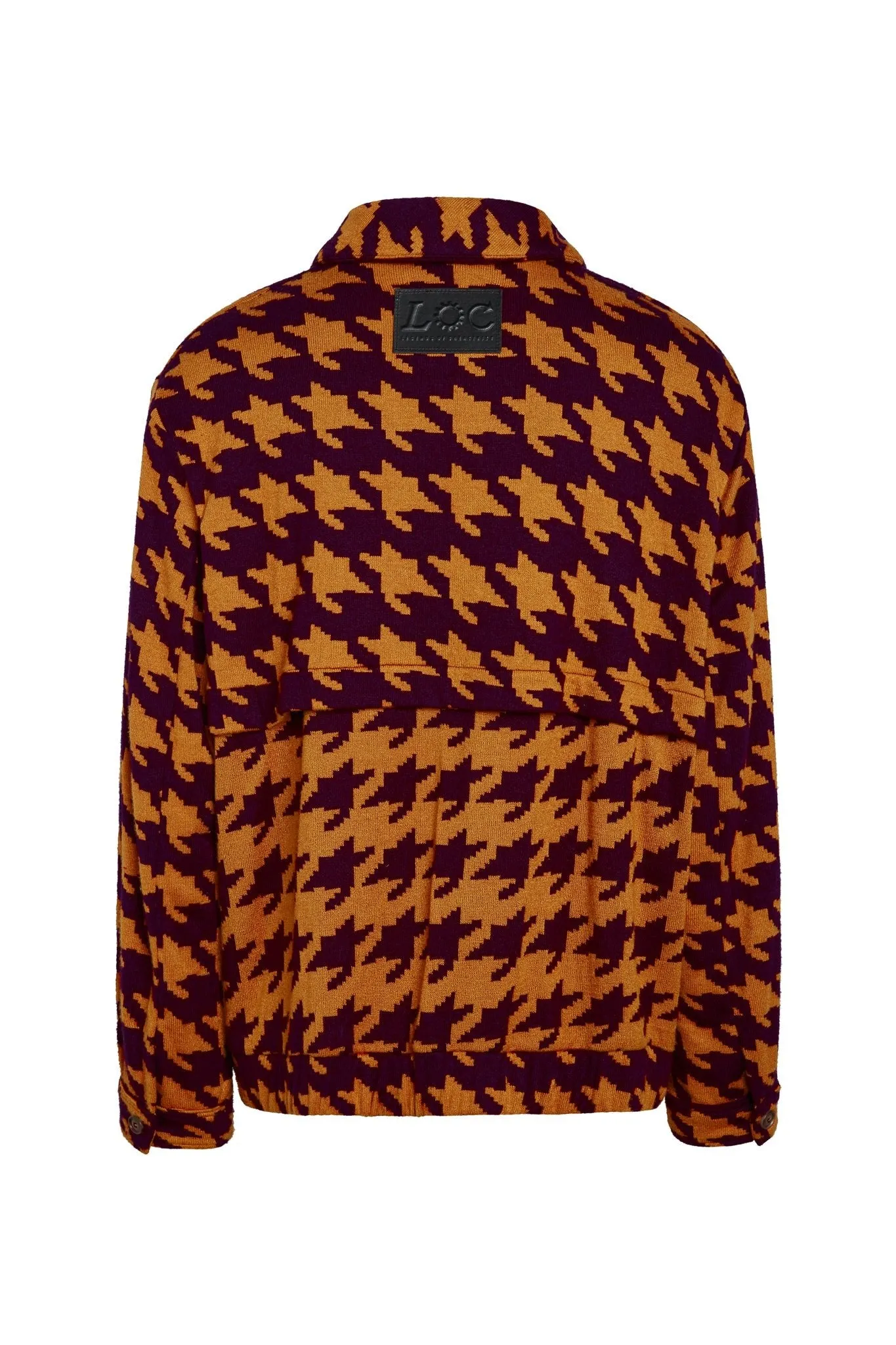 Hendrix Knit Jacquard Funnel Neck Jacket