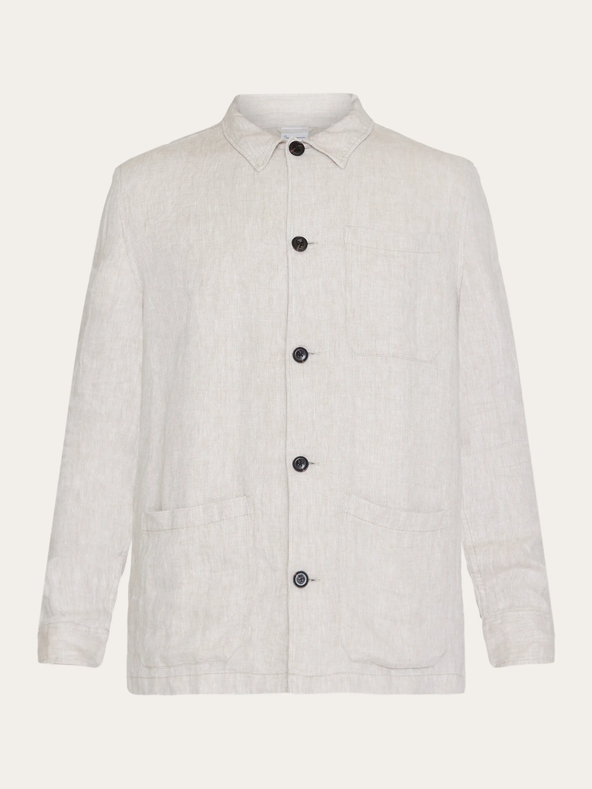 Herringbone linen overshirt - GOTS/Vegan - Light feather gray