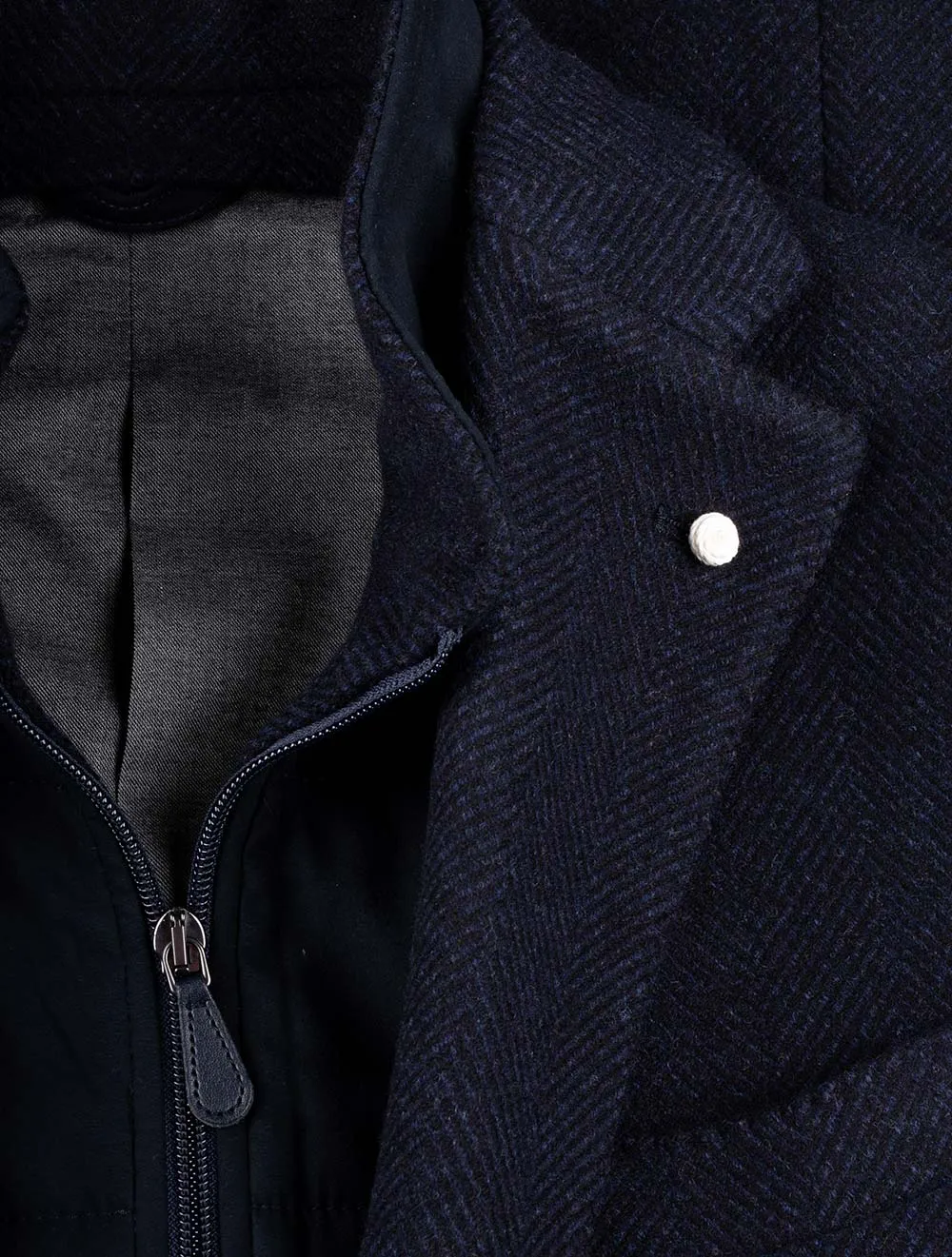 Herringbone Overcoat Navy