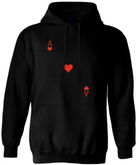 Hoodie - Spielkarte Herz Ass