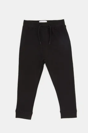 Infant Boys Black Plain Joggers