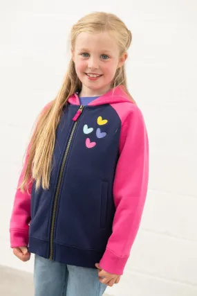 Jasmine Full Zip - Pink Navy Hearts