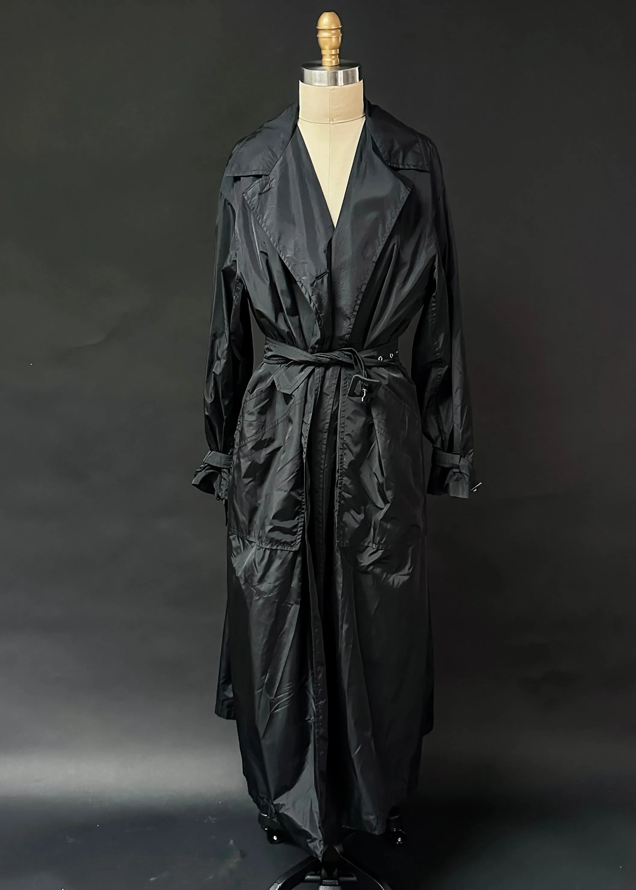 Jil Sander Black Nylon Light Weight Trench Coat Jacket (L)