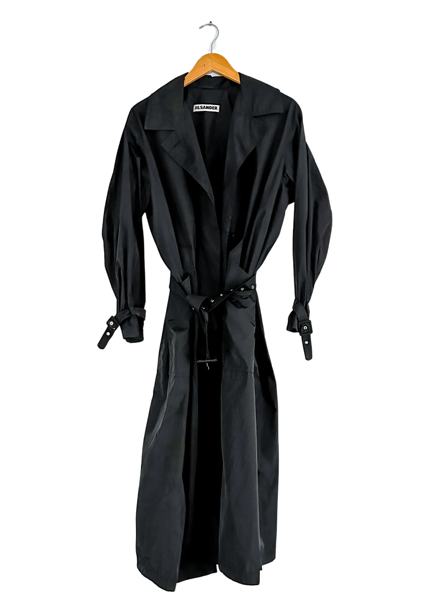 Jil Sander Black Nylon Light Weight Trench Coat Jacket (L)