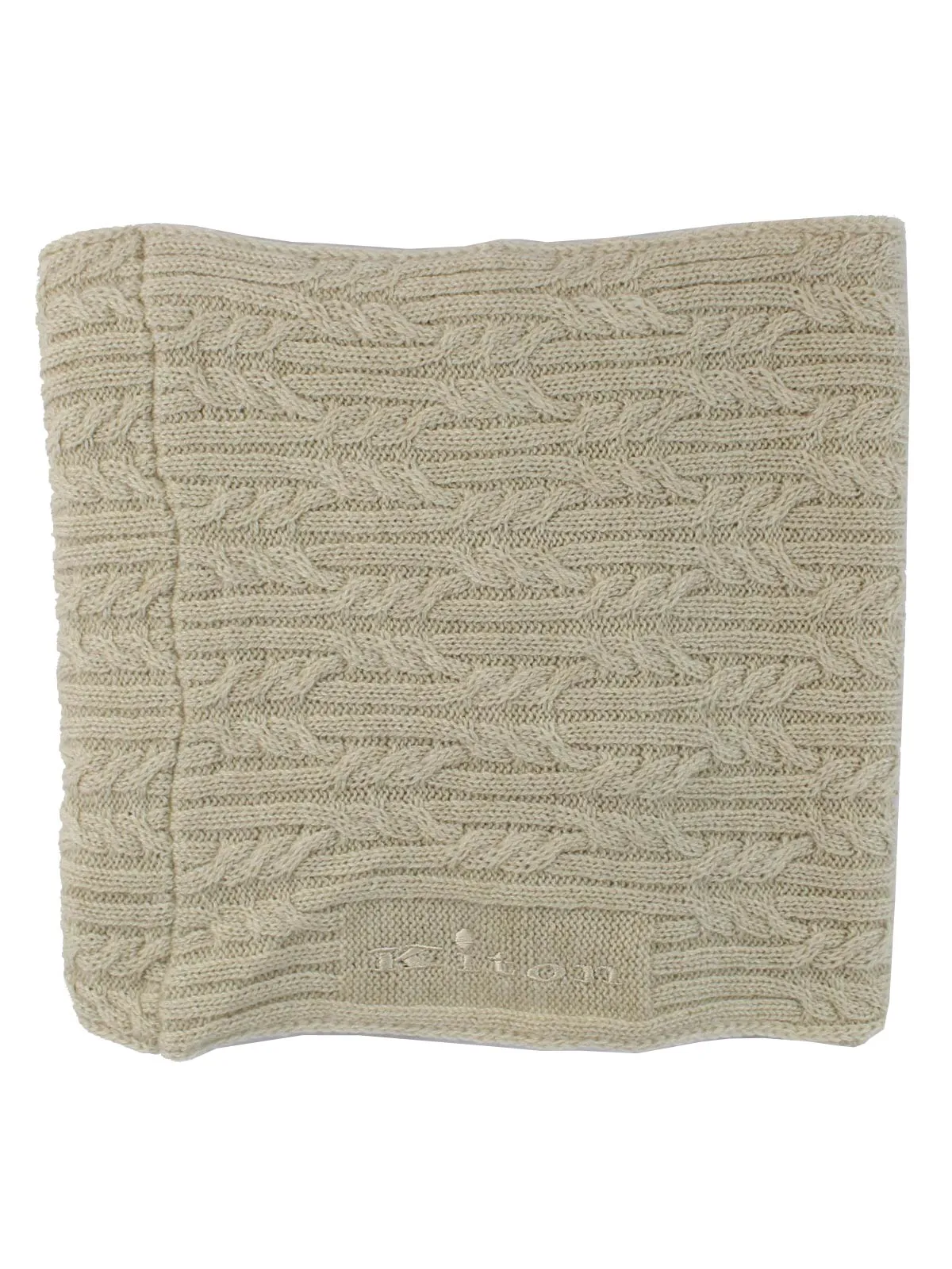 Kiton Cashmere Circle Scarf Beige - Knit Shawl SALE