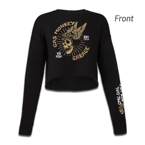 Ladies Cropped Skull Logo Long Sleeve Fleece