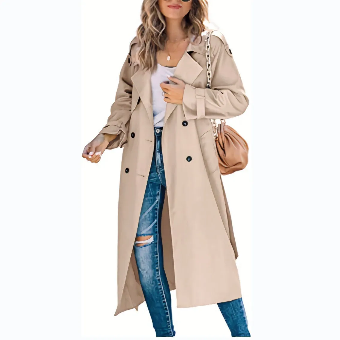 Lanfubeisi women’s fall outfits Women's Winter and Autumn Trench Coat Coat Women's