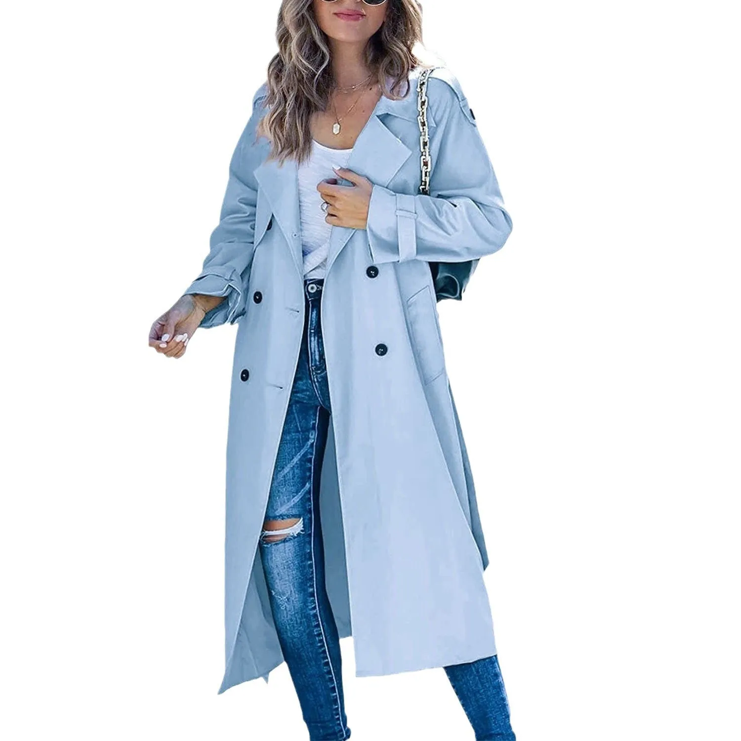 Lanfubeisi women’s fall outfits Women's Winter and Autumn Trench Coat Coat Women's