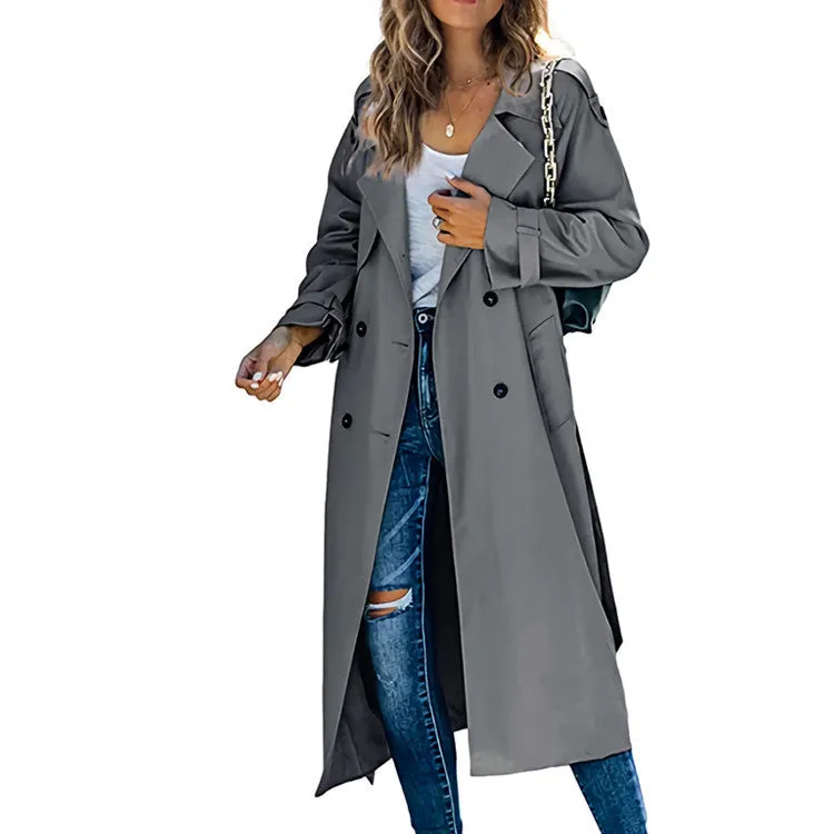 Lanfubeisi women’s fall outfits Women's Winter and Autumn Trench Coat Coat Women's