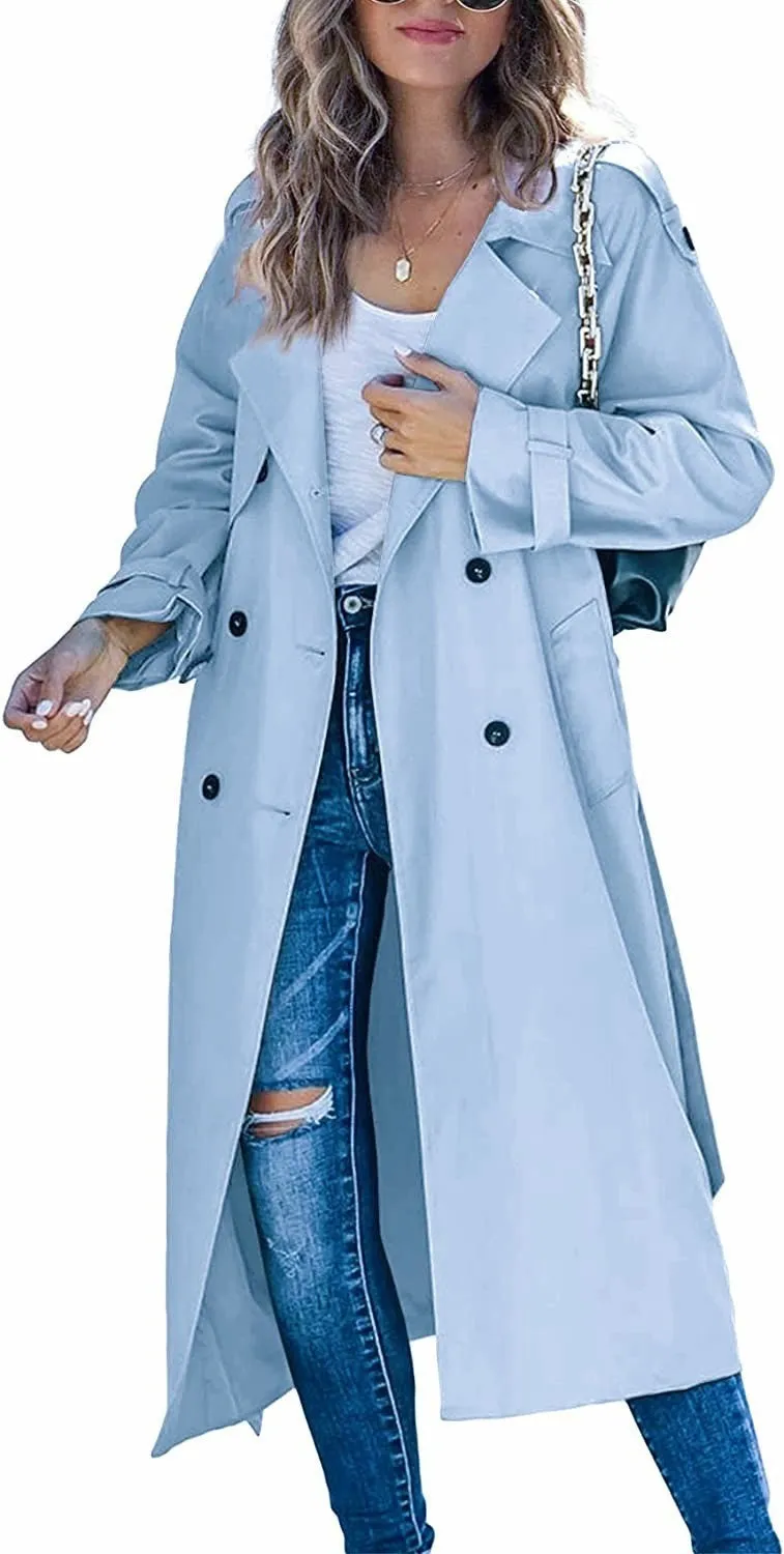 Lanfubeisi women’s fall outfits Women's Winter and Autumn Trench Coat Coat Women's