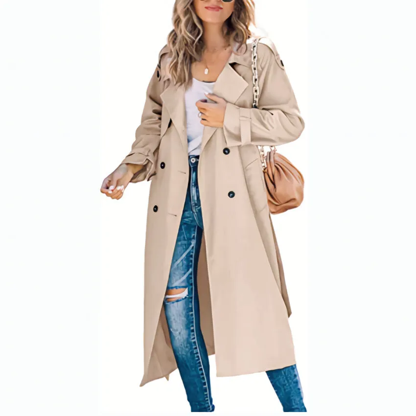 Lanfubeisi women’s fall outfits Women's Winter and Autumn Trench Coat Coat Women's