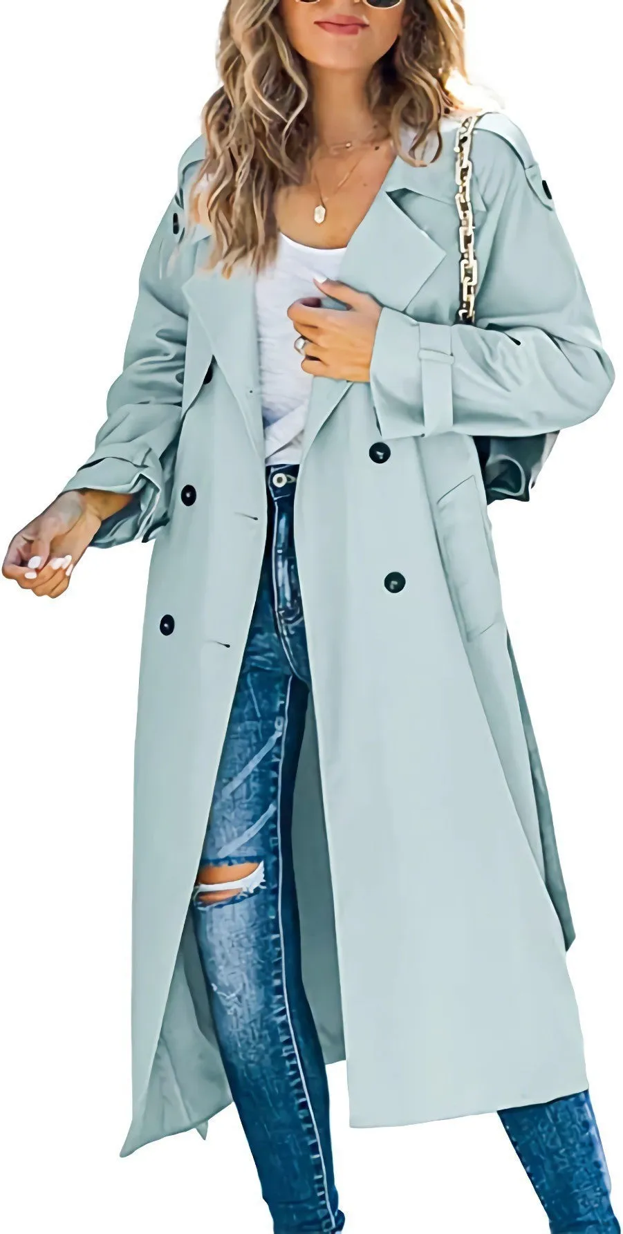 Lanfubeisi women’s fall outfits Women's Winter and Autumn Trench Coat Coat Women's