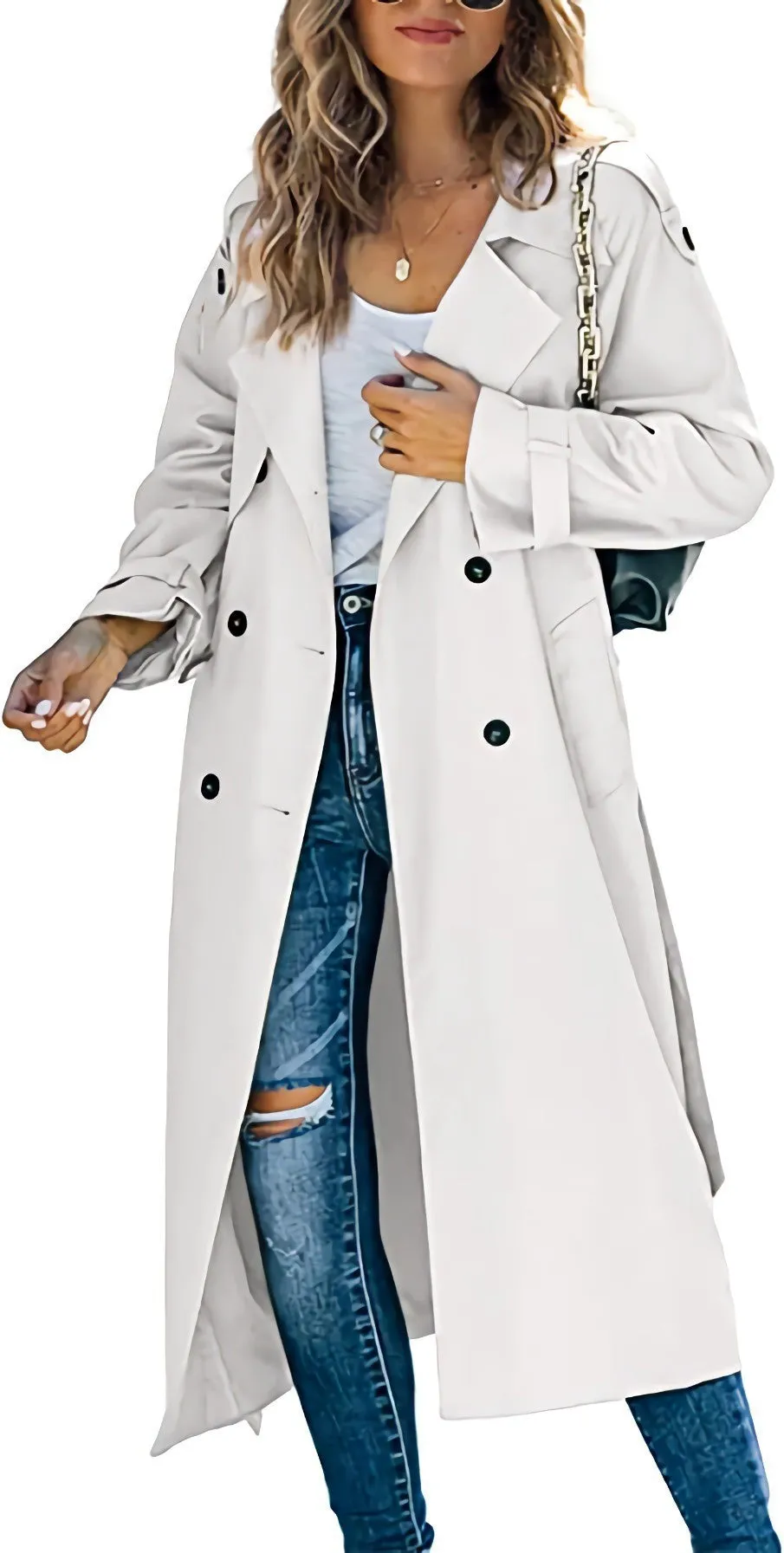 Lanfubeisi women’s fall outfits Women's Winter and Autumn Trench Coat Coat Women's