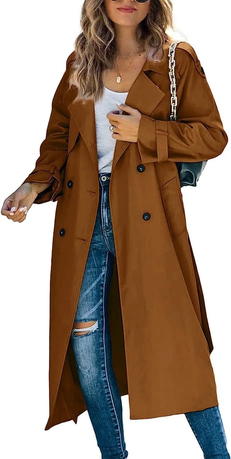 Lanfubeisi women’s fall outfits Women's Winter and Autumn Trench Coat Coat Women's