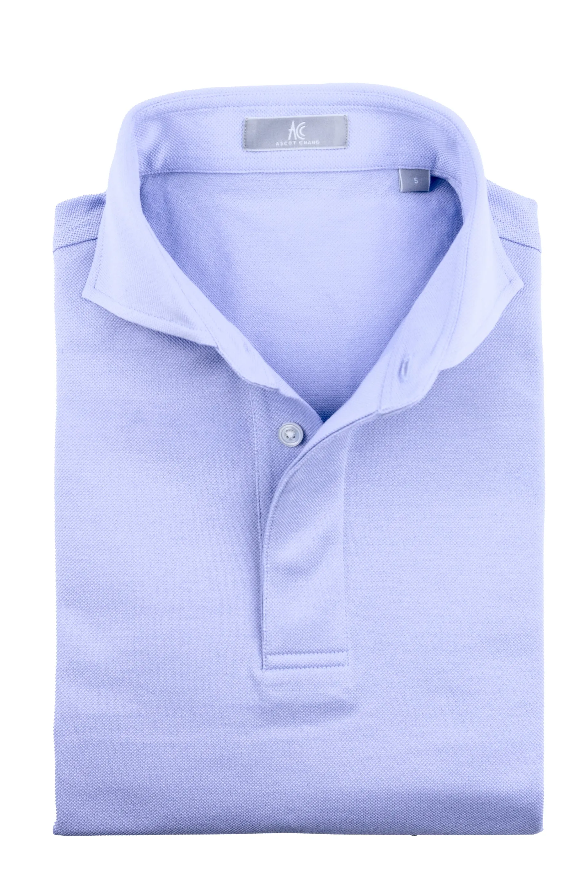 Light Blue Spread Collar Polo - Short Sleeve Davis Fit (Slim)