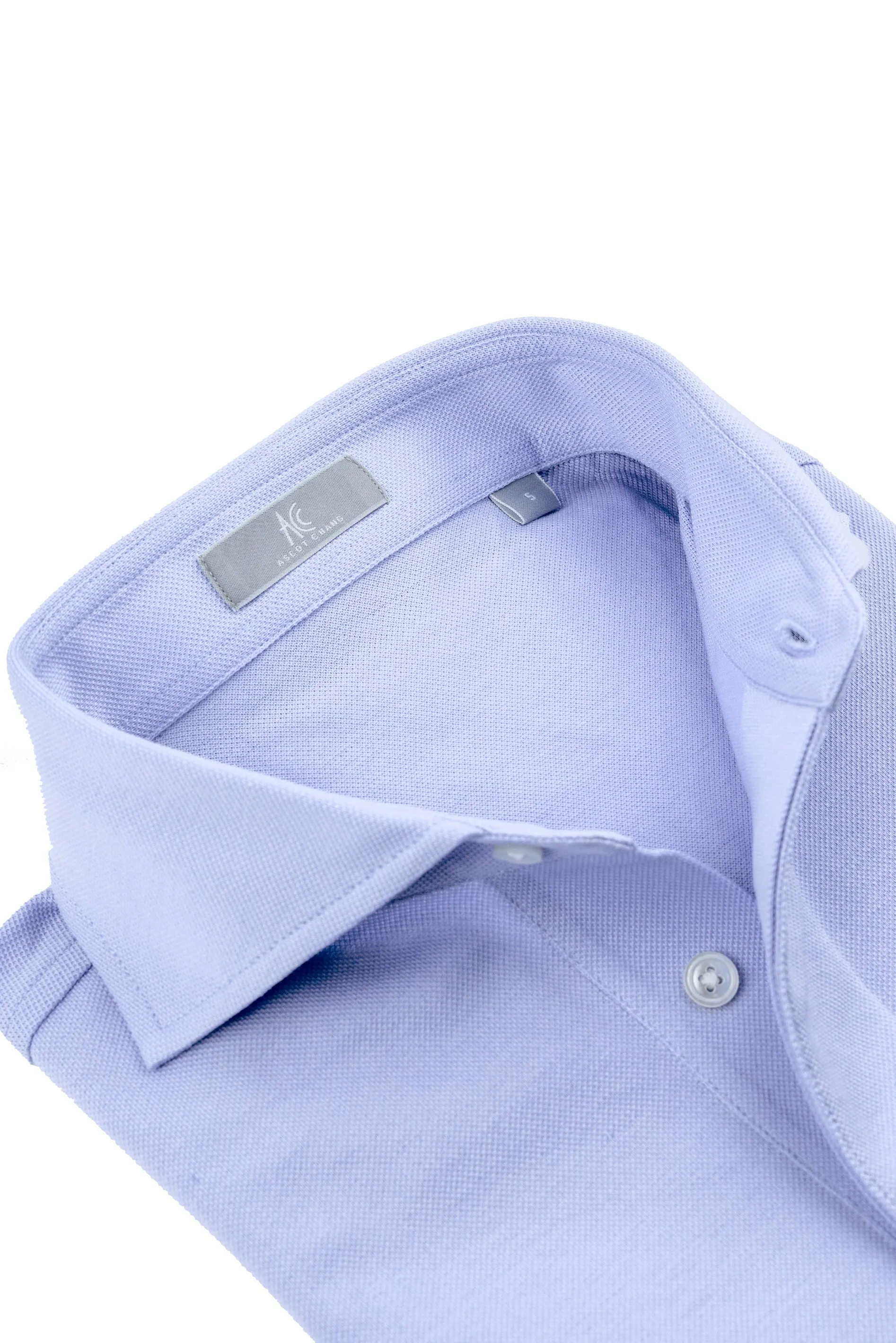 Light Blue Spread Collar Polo - Short Sleeve Davis Fit (Slim)