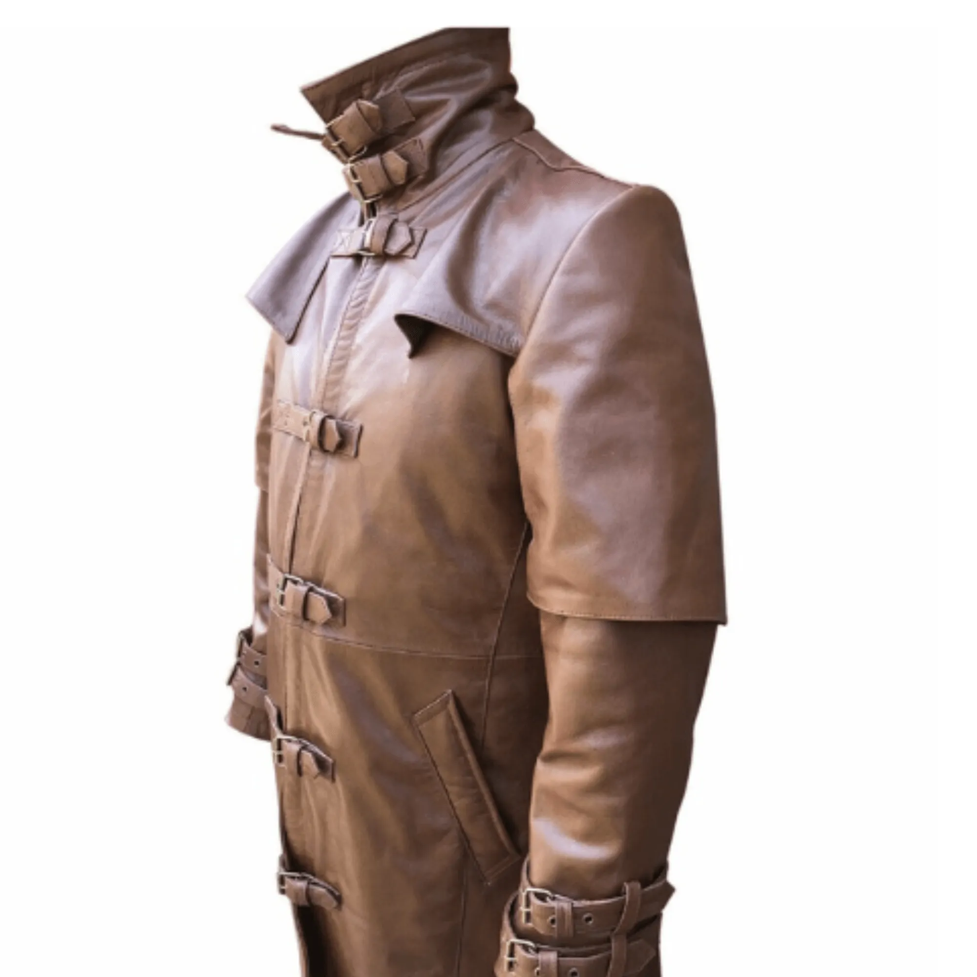 Long Brown Leather Coat