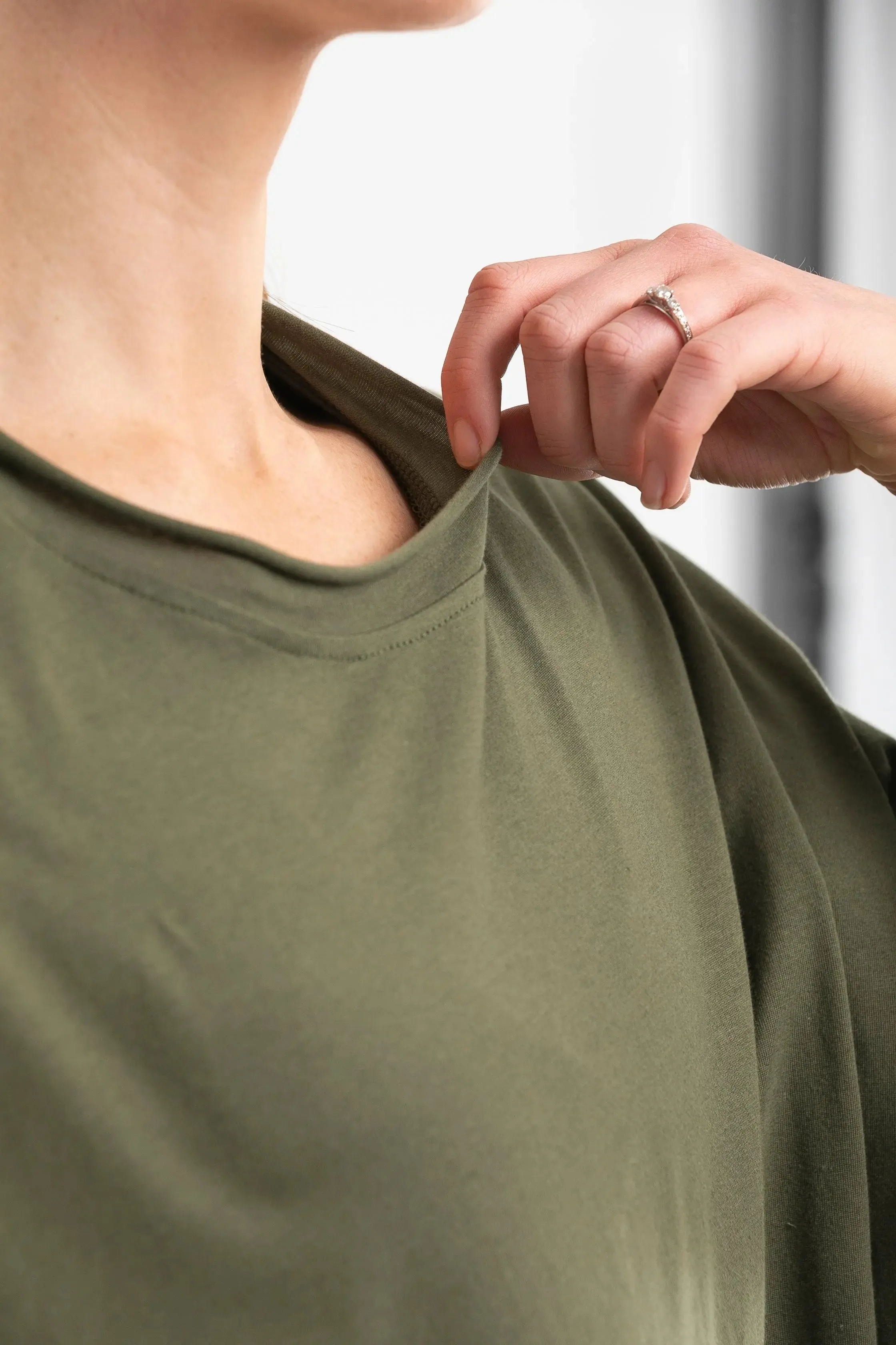 Luna Long Organic Sleeve Shirt | Khaki