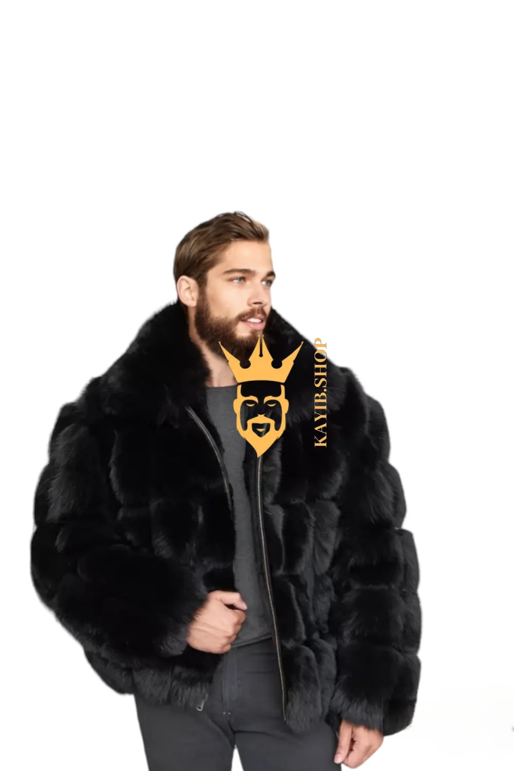 Luxury Black Fox Fur Parka for Men: Embrace Winter in Style