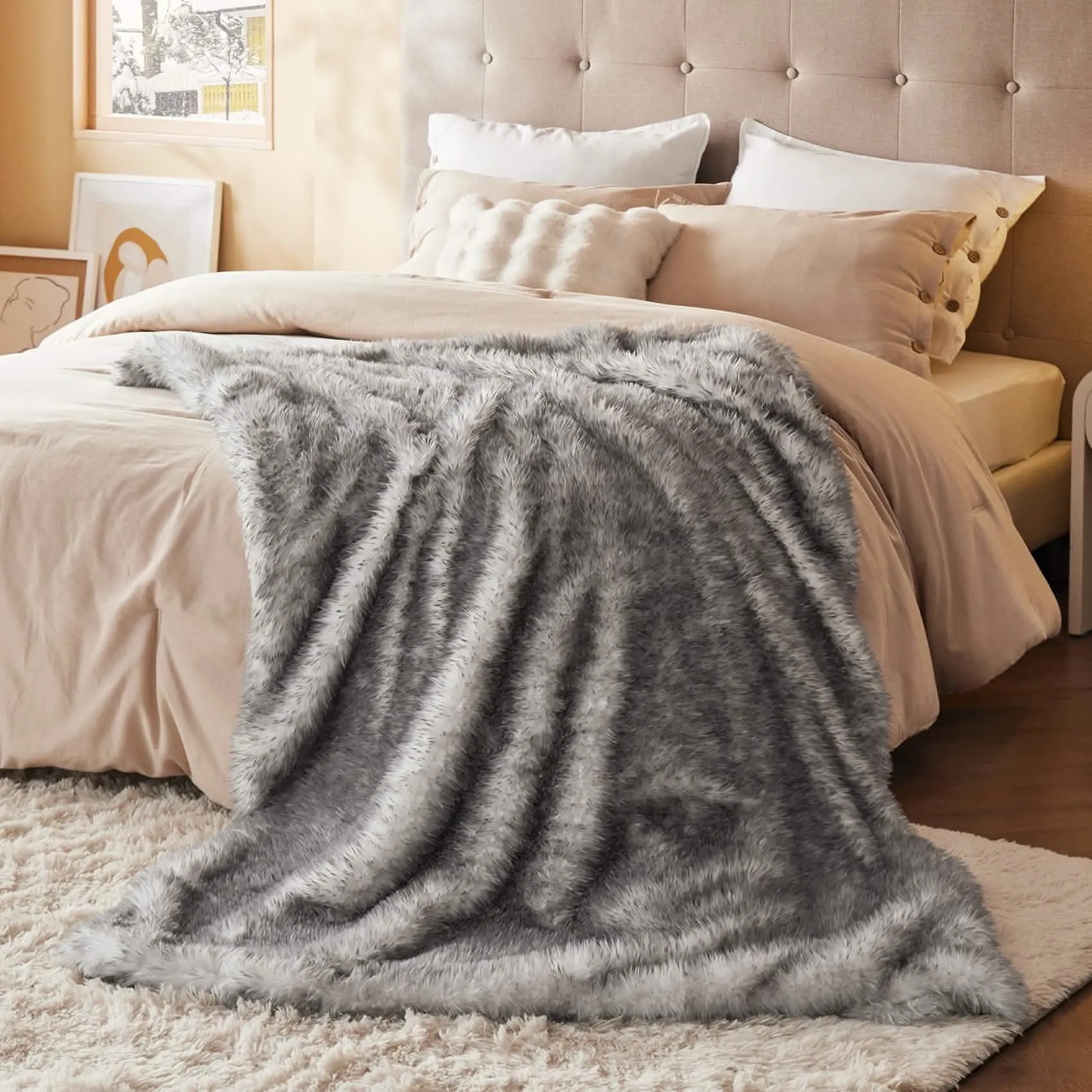 Luxury Plush Long Pile Faux Fur Blanket