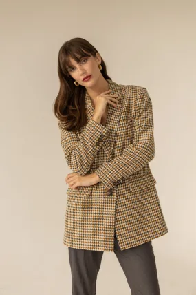 Maddison Blazer Houndstooth Print