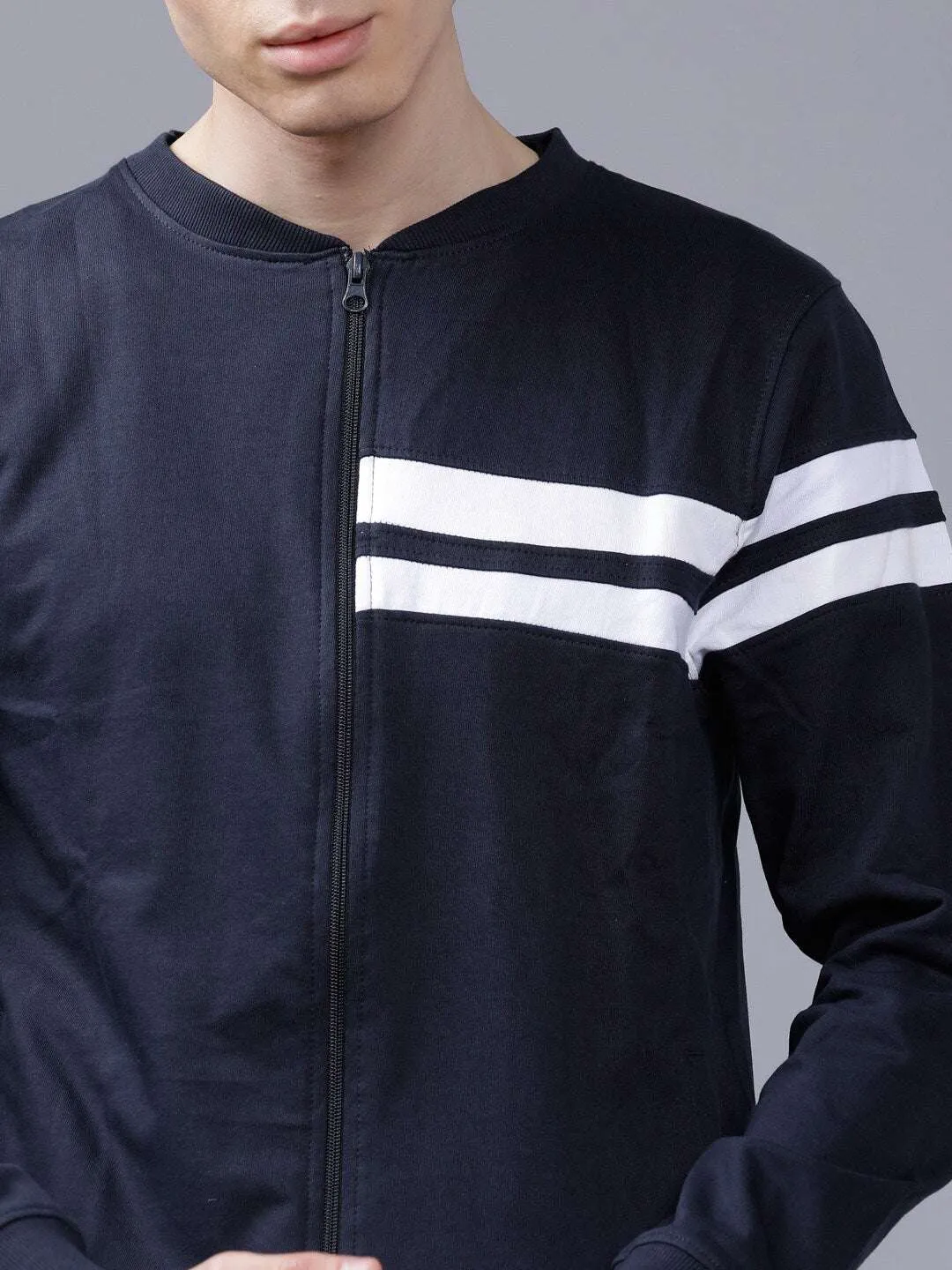 Men Baseball Collar Sweatshirt