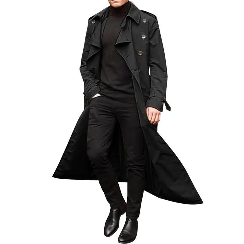 Men's Long Trench Coat Men's Trench Coat