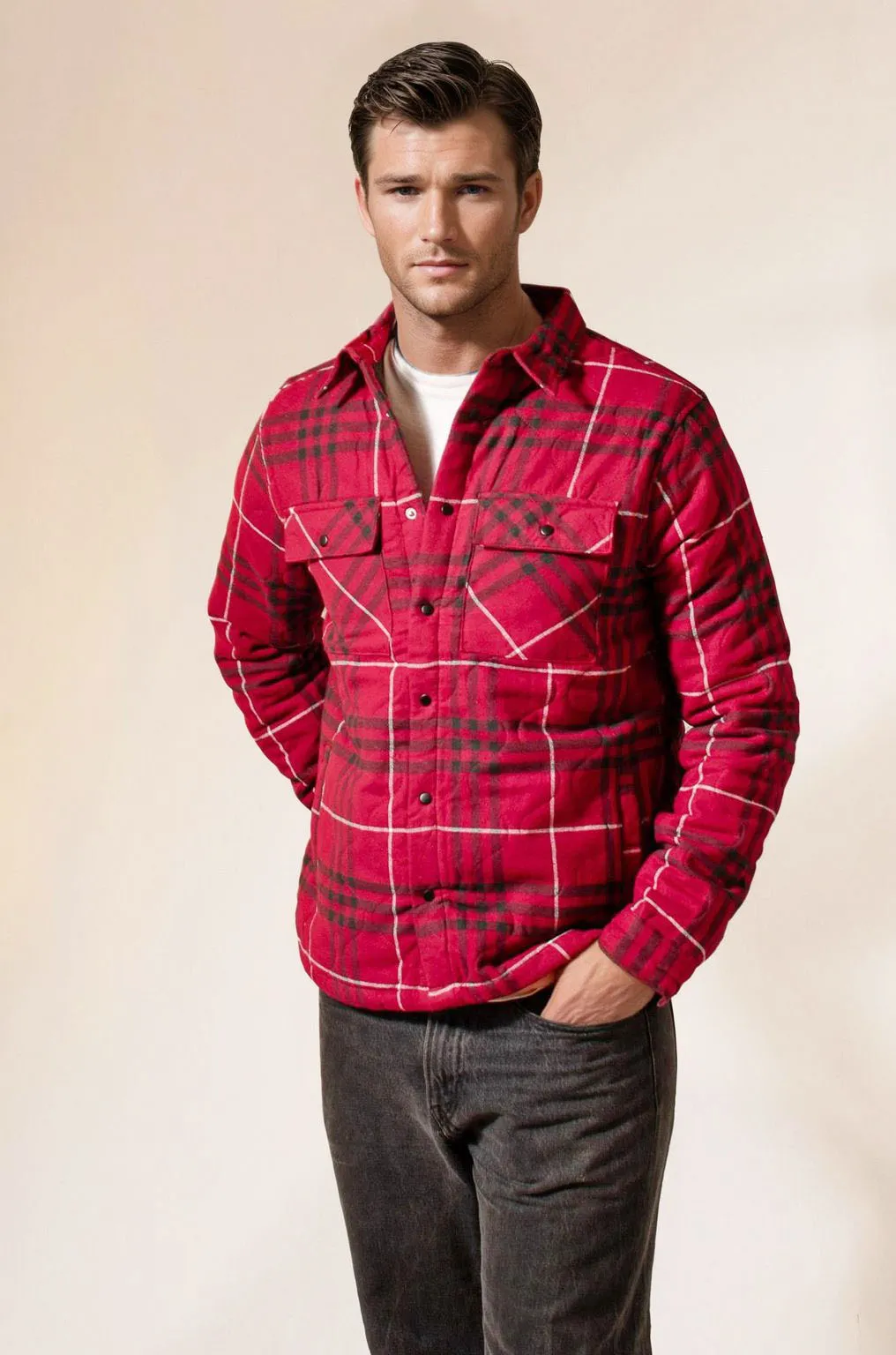 Mens Quilted Shirt Shacket