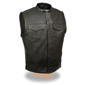 Men's Snap Collar Concealed Snap Club Vest