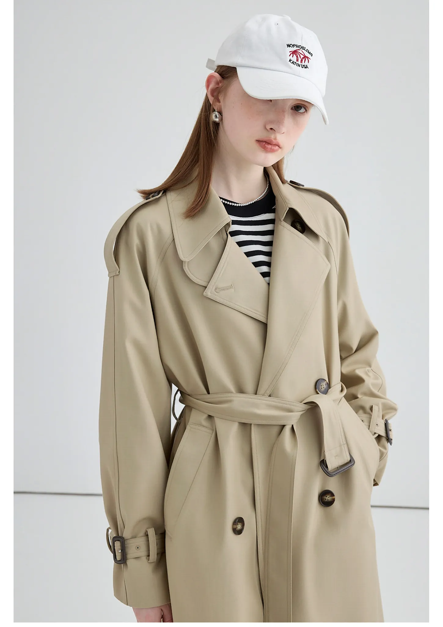 Mid-Length British Style Trench Coat